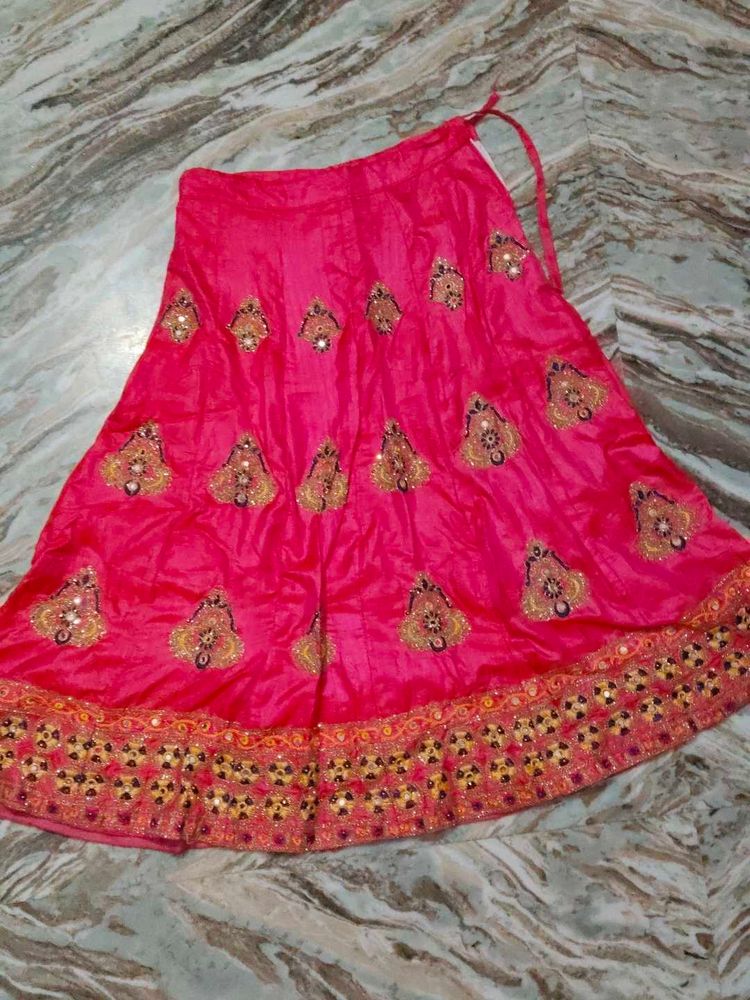 Pink Embellished Lehenga Skirt ✨