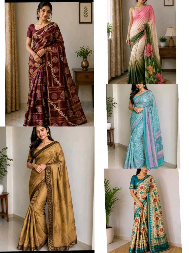 5 combo Beautiful Sarees Collection