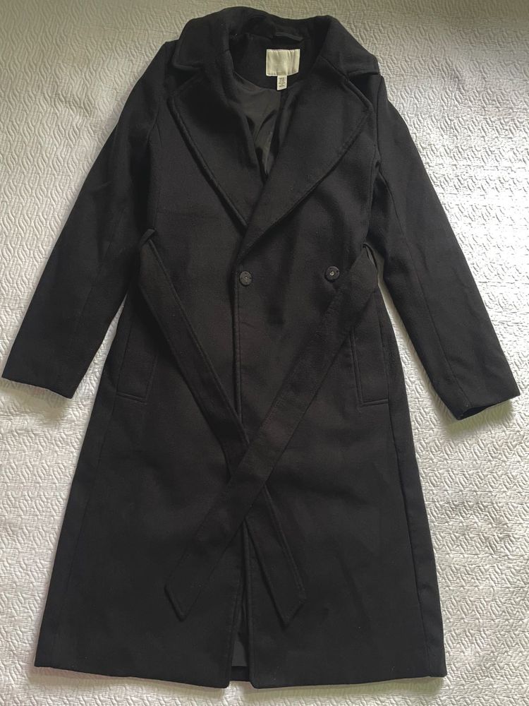 Black Double-Breasted Trench Coat