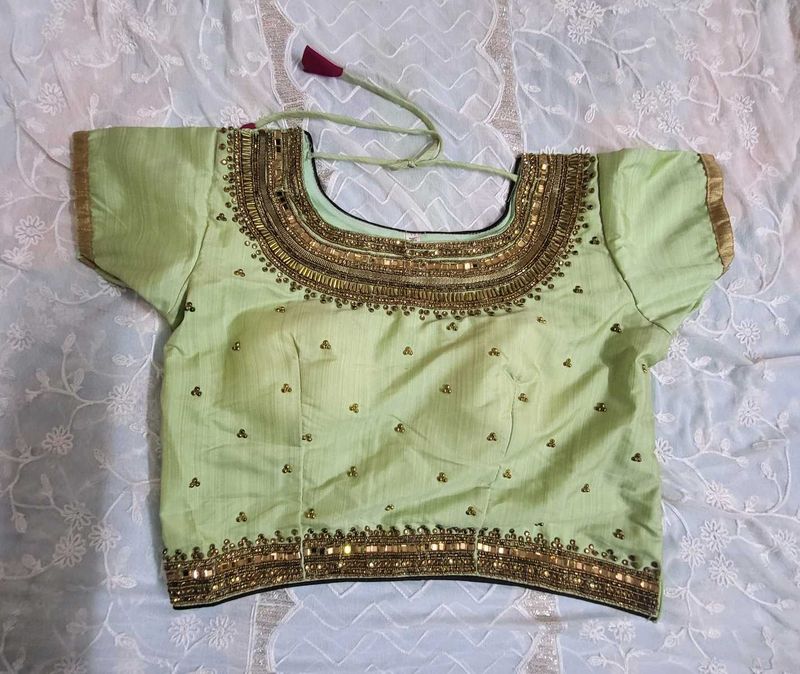 Embroidered Sage Green Blouse Never Worn