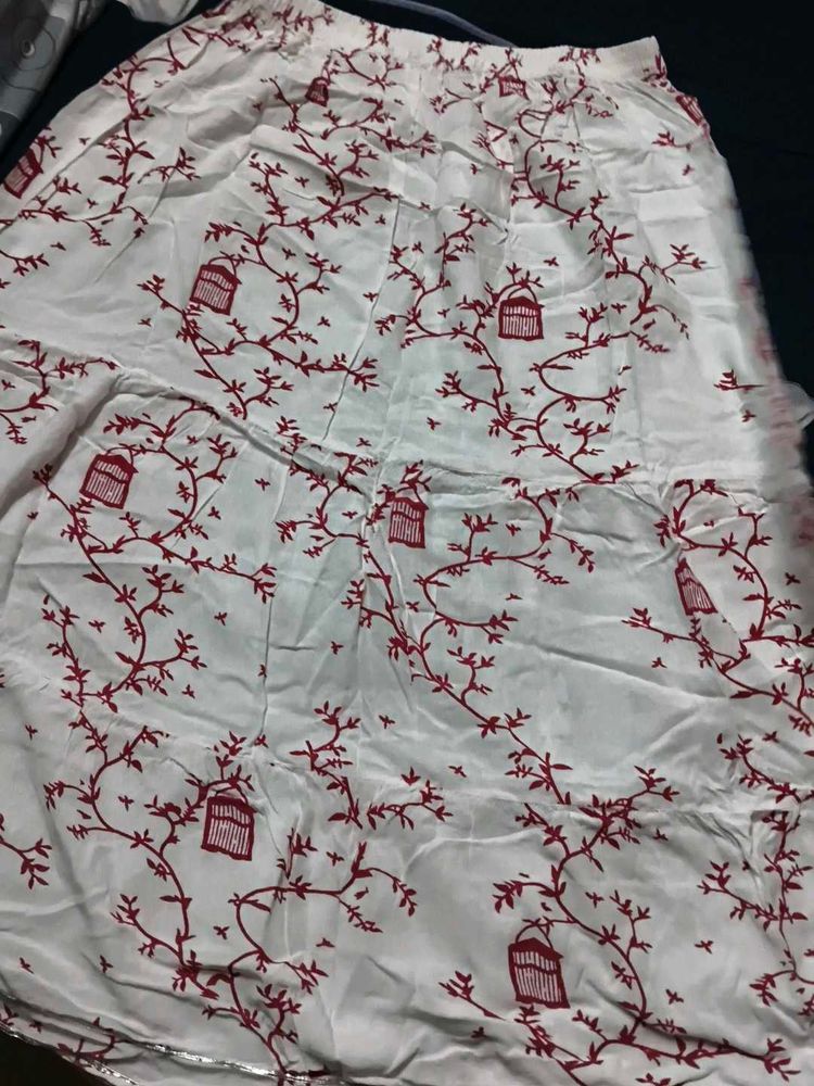 Bohemian Red Birdcage Print Skirt