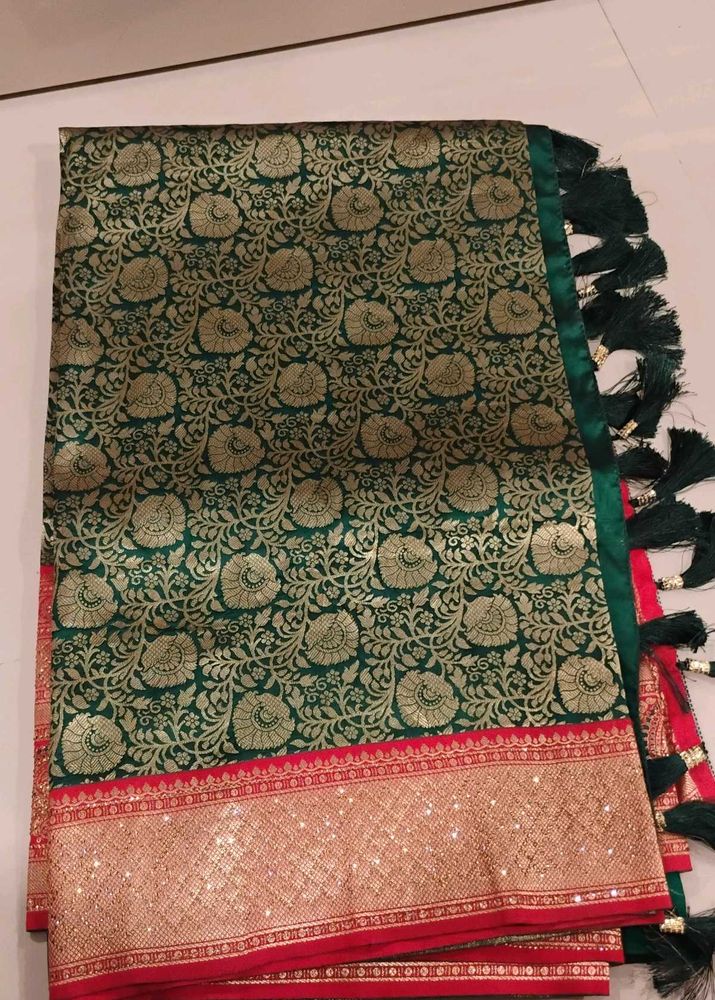 Elegant Green Banarasi Silk Saree