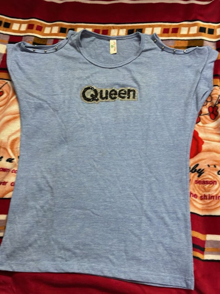 Stylish Queen Embellished T-Shirt
