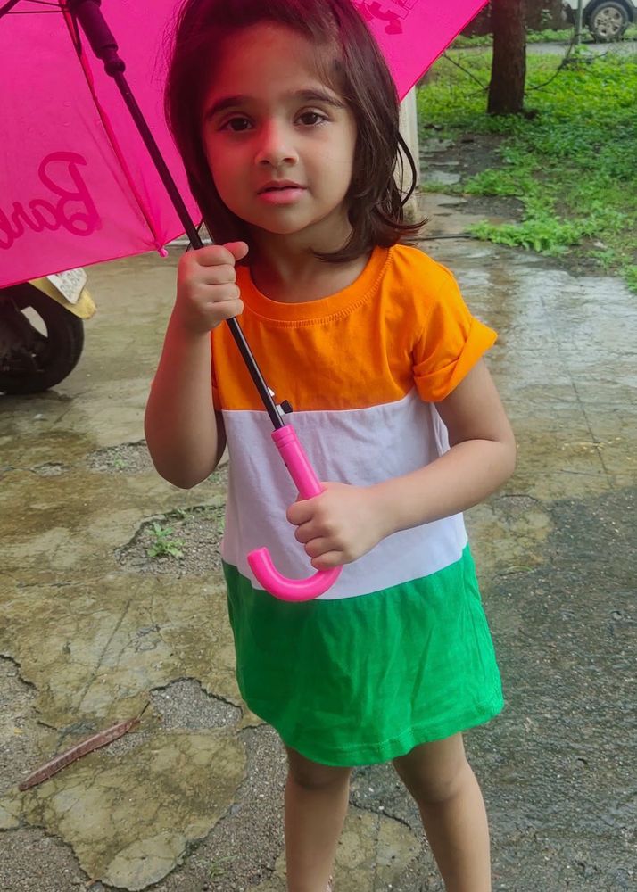 Tricolor Indian Flag Dress for Kids
