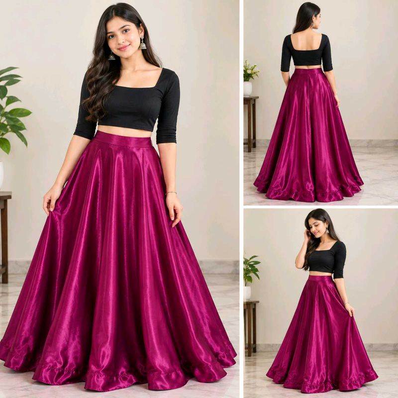 festival , party wear Satin febric Skirt