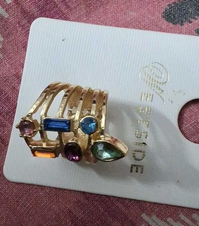 Antitarnish Westside Statement Ring with Colorful