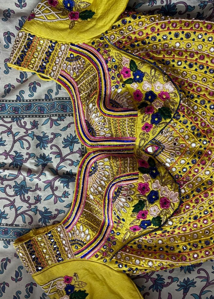 Embroidered Yellow Lehenga Choli