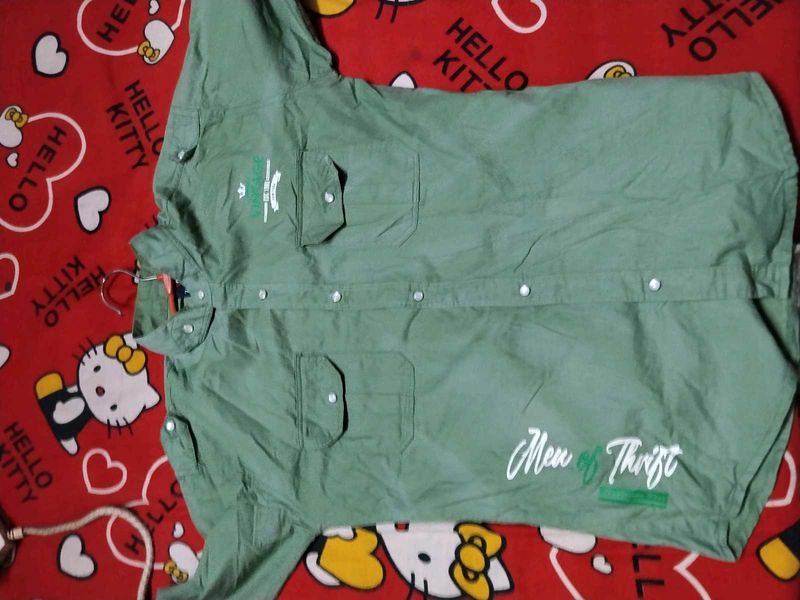 Green Boys Button-Down Shirt