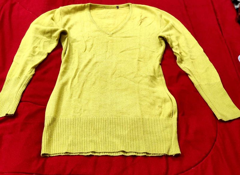 Lime Green - Yellowish Knit Sweater