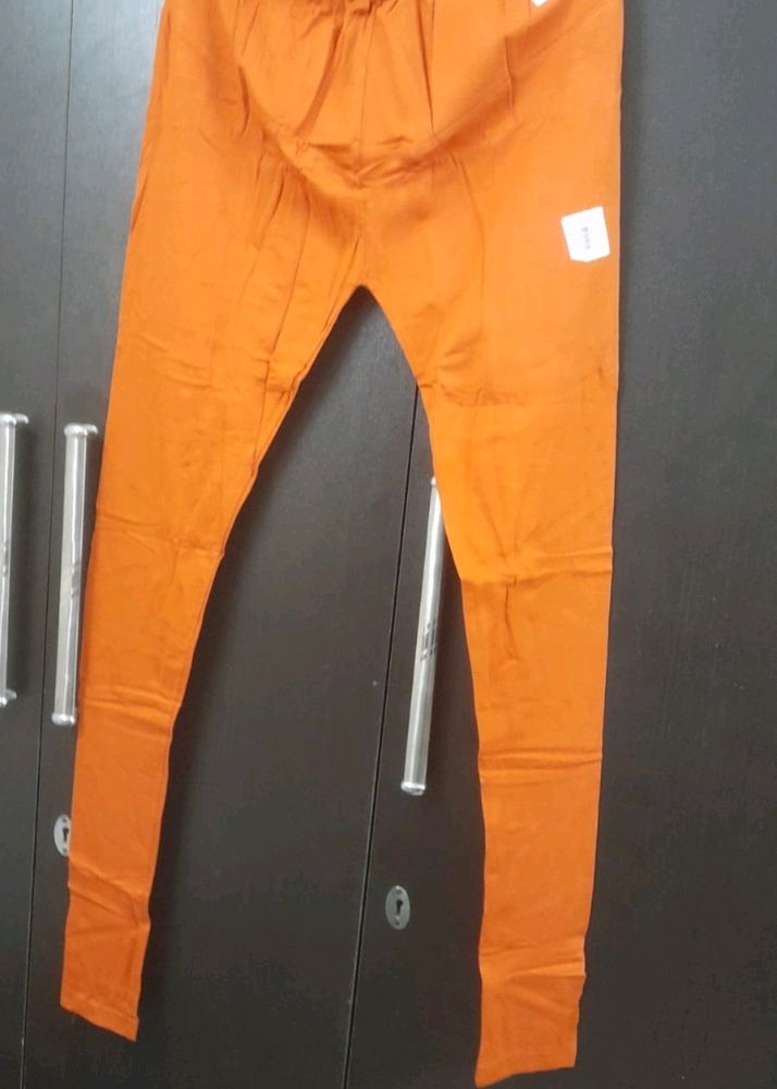 Orange Cotton Leggings