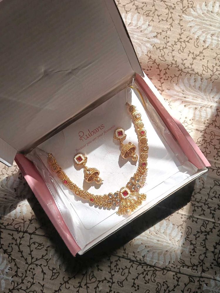 Gold Plated Necklace &amp; Earrings Set✨