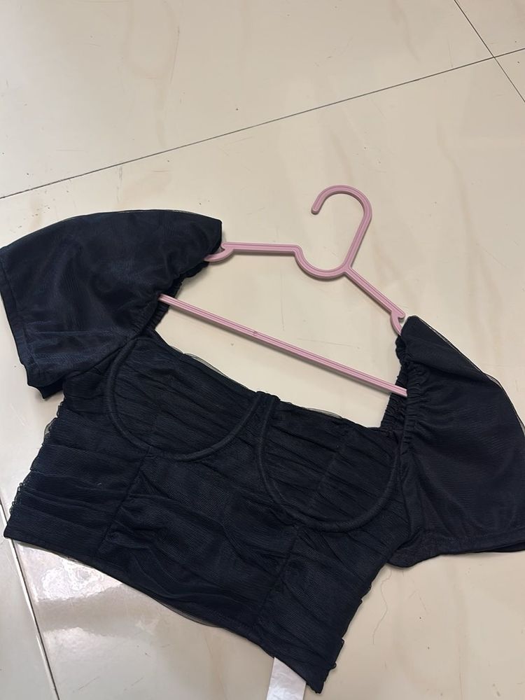 Chic Black corset Crop Top