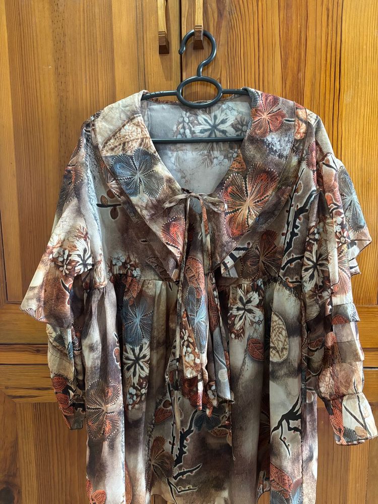 Bohemian Floral Print Tunic Top