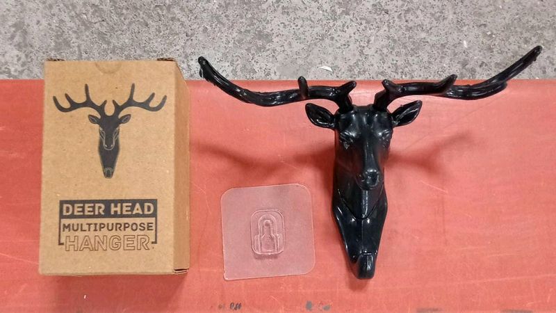 DEER HEAD SELF ADHESIVE WALL DOOR HOOK HANGER
