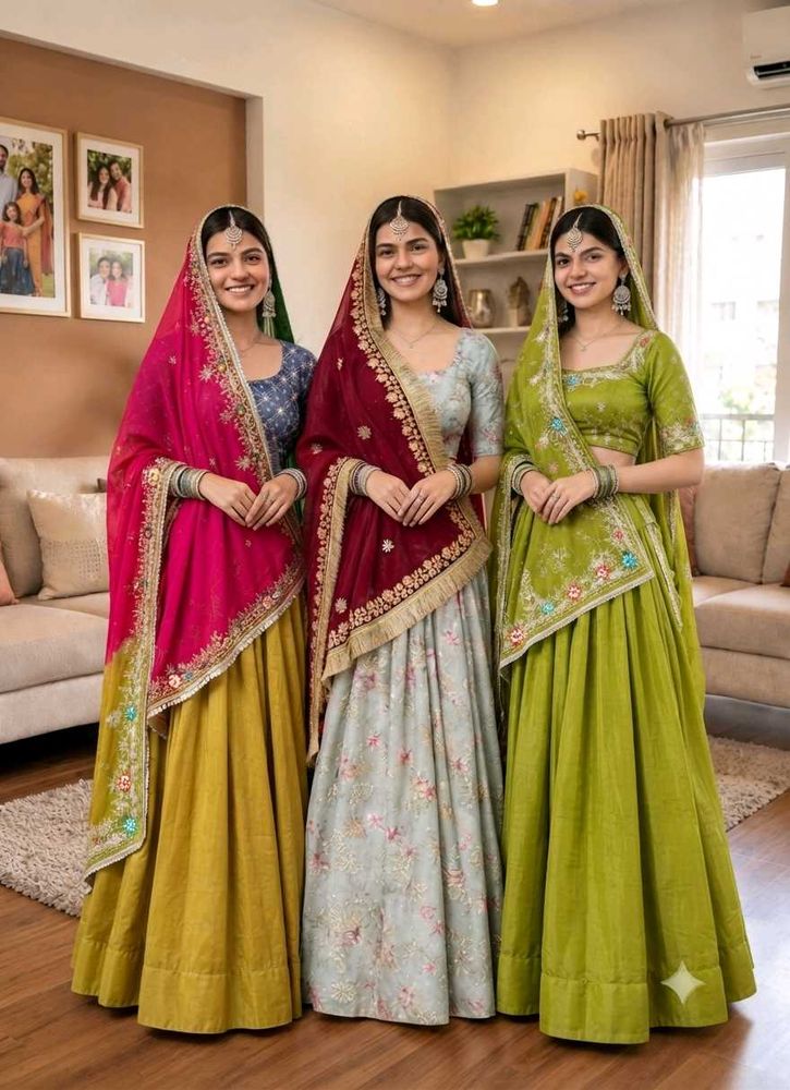 3 Elegant Indian Lehenga Choli Set