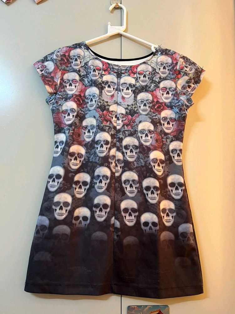 Skull Print Mini Dress