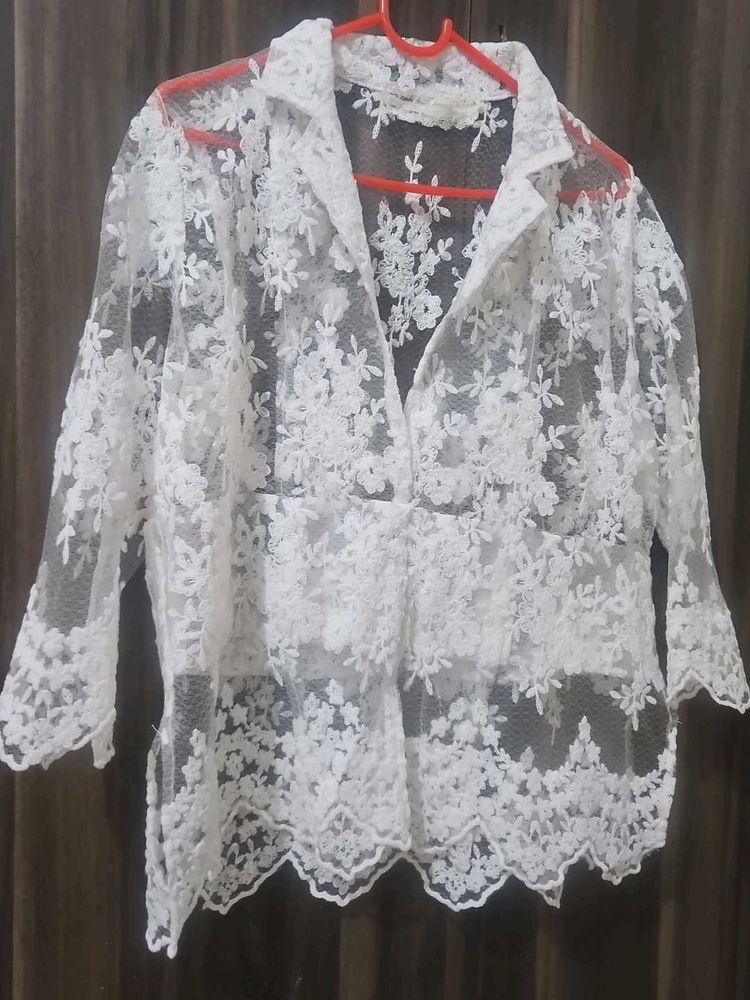 Elegant White Lace Blouse