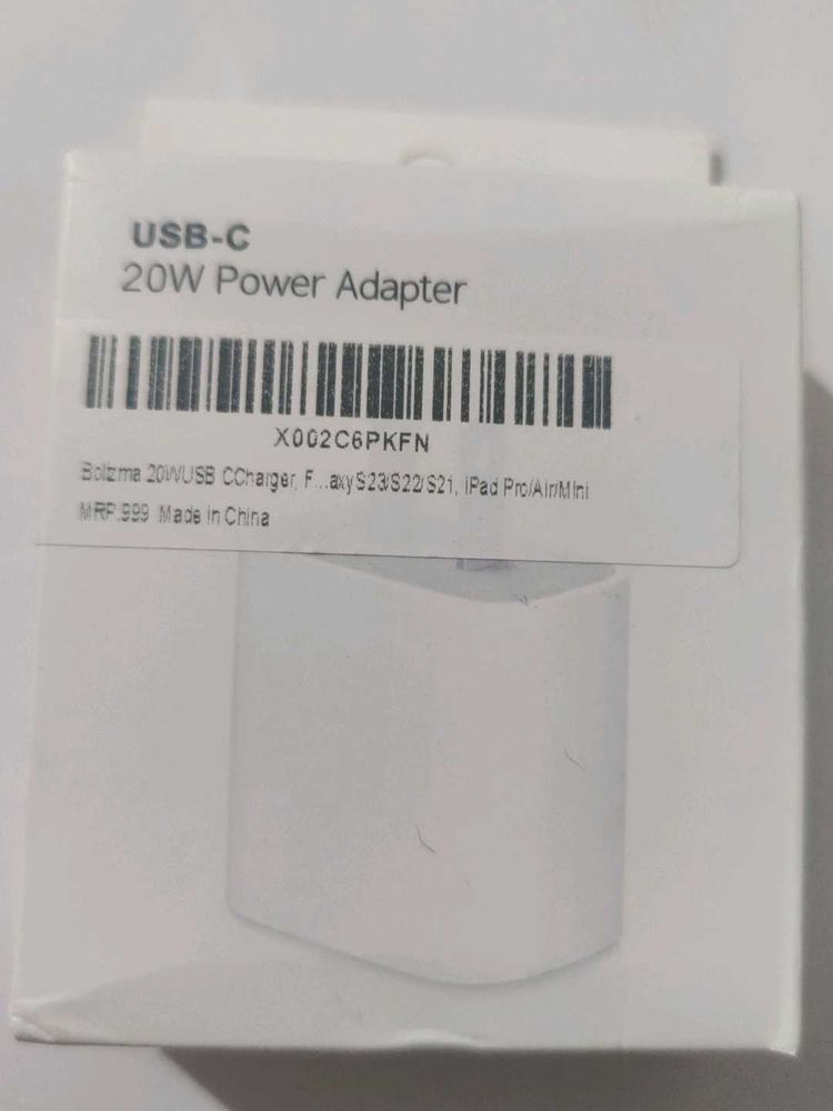 Bolzma USB-C 20W Power Adapter for apple mobiles