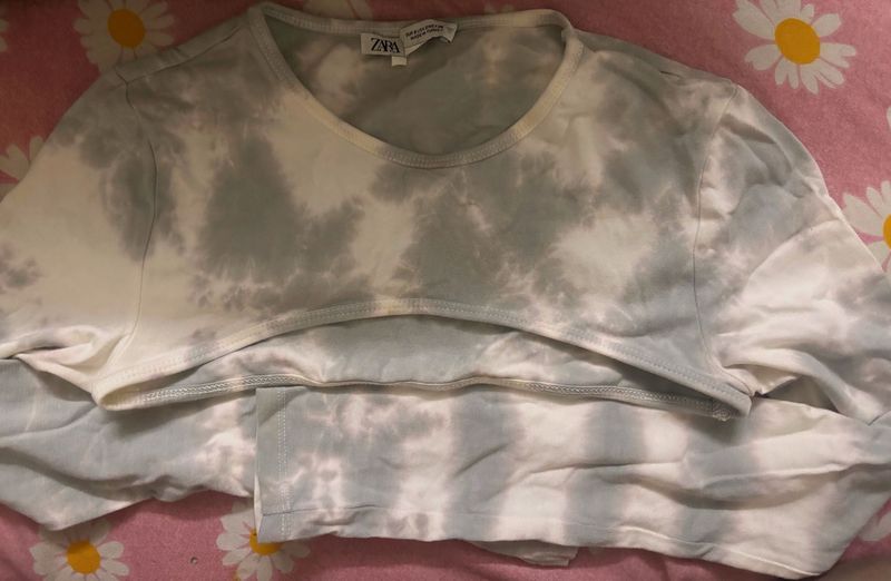 zara crop shrug top