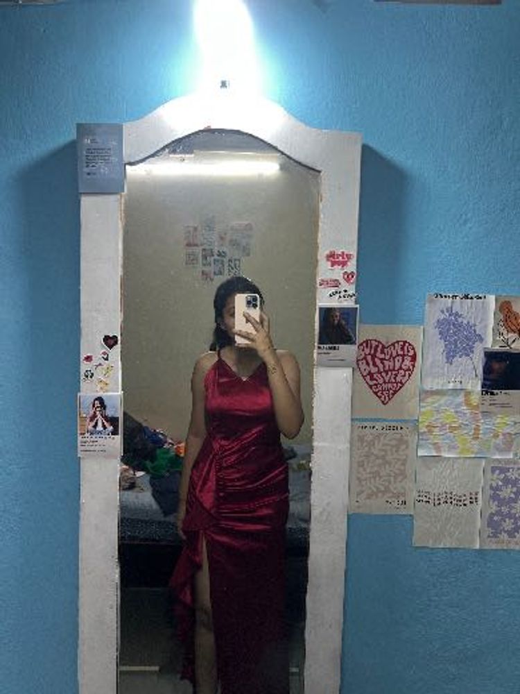 Elegant Red Satin Maxi Dress