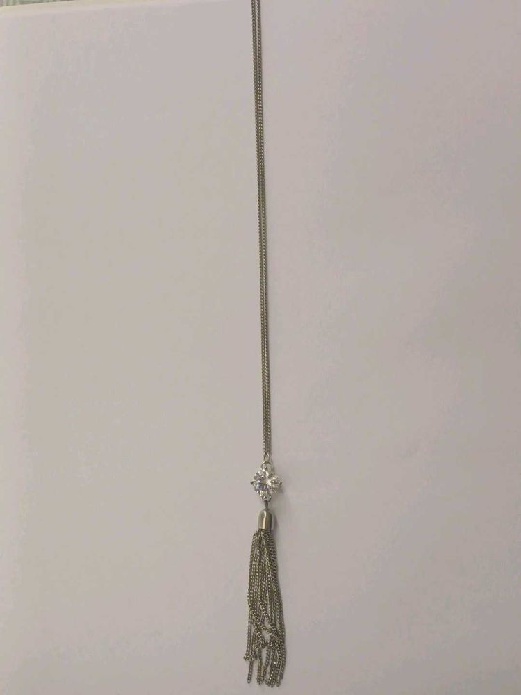 Silver Tassel Pendant Necklace