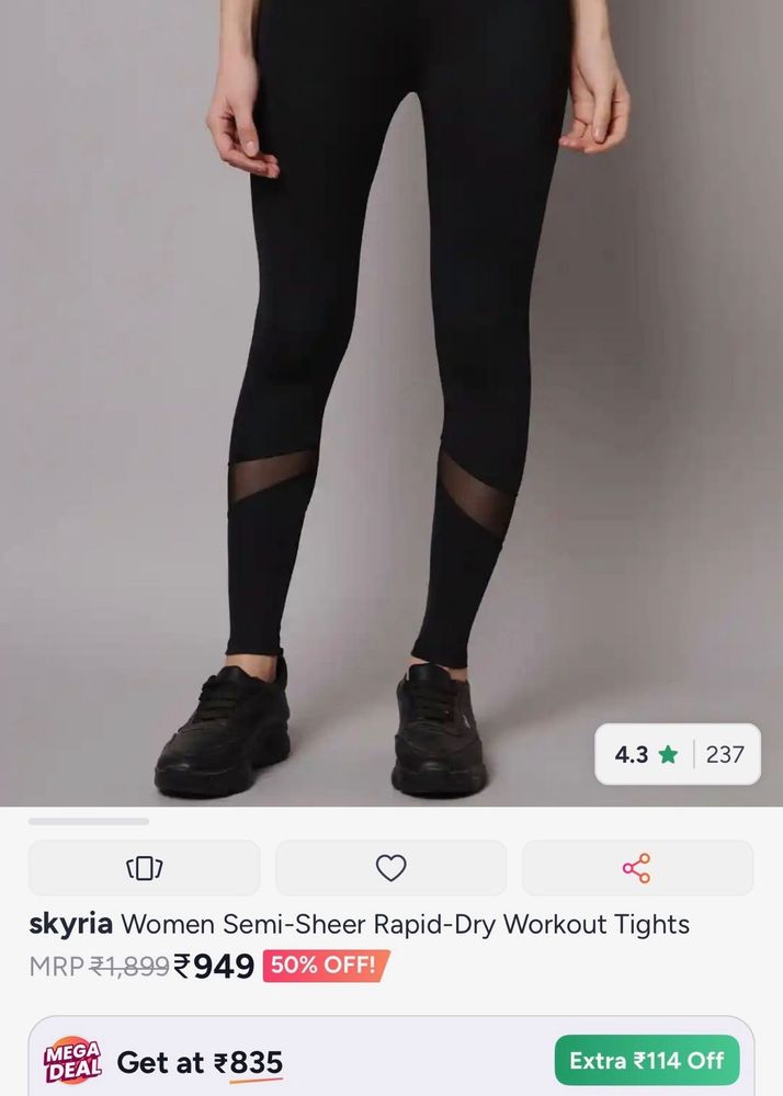 Combo of Black Workout Tights with HRX Active crop