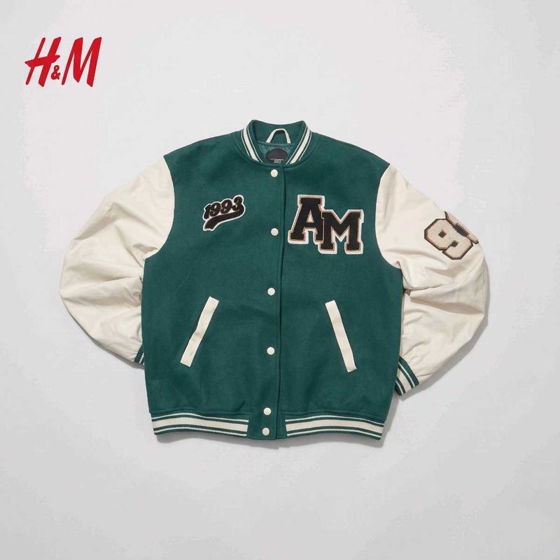 H&amp;M Vintage Style Patched Varsity Jacket