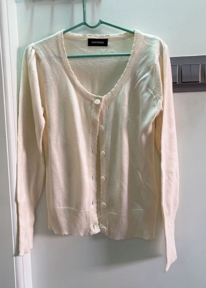 Cream Button-Up Cardigan