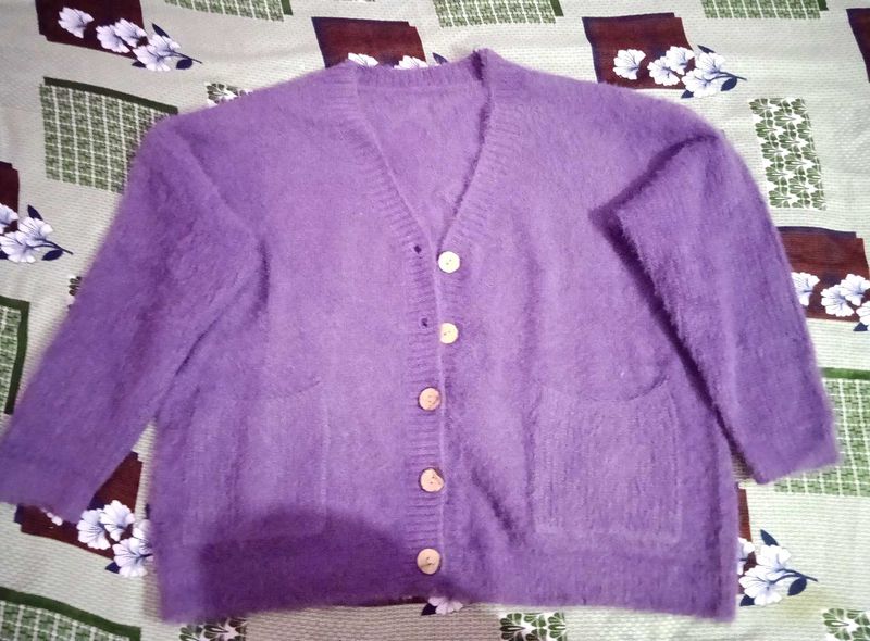 Cozy Purple Cardigan