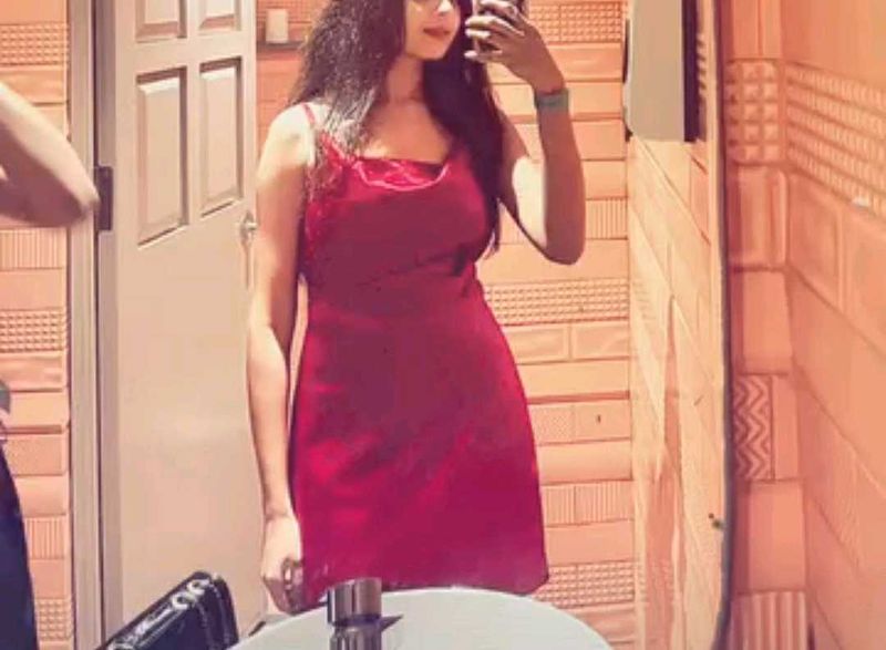 Stylish Red Slip Dress...it has a tie-up on back