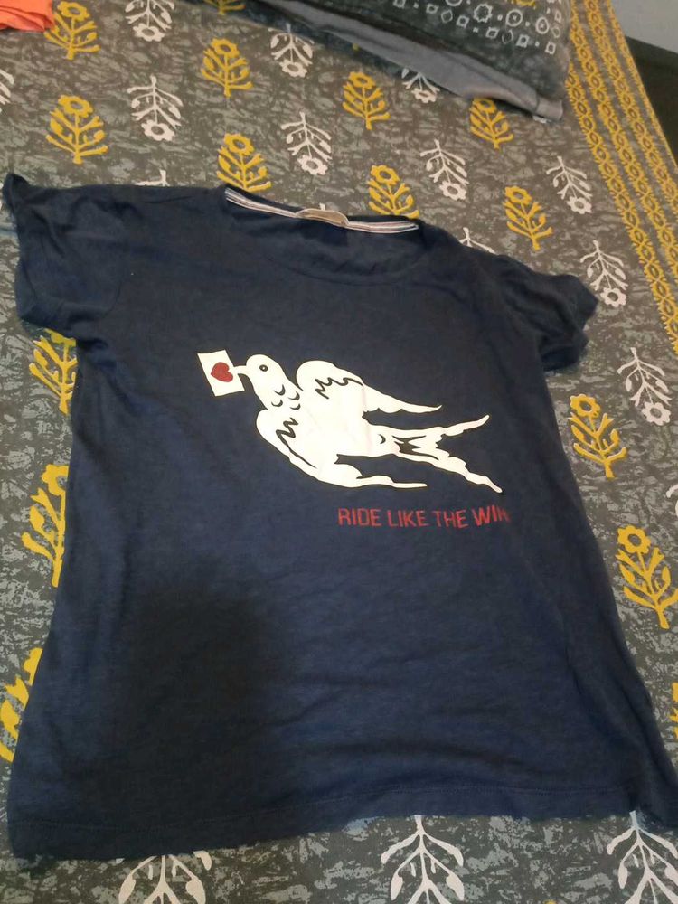 Navy Blue "Ride Like The Wind" T-Shirt