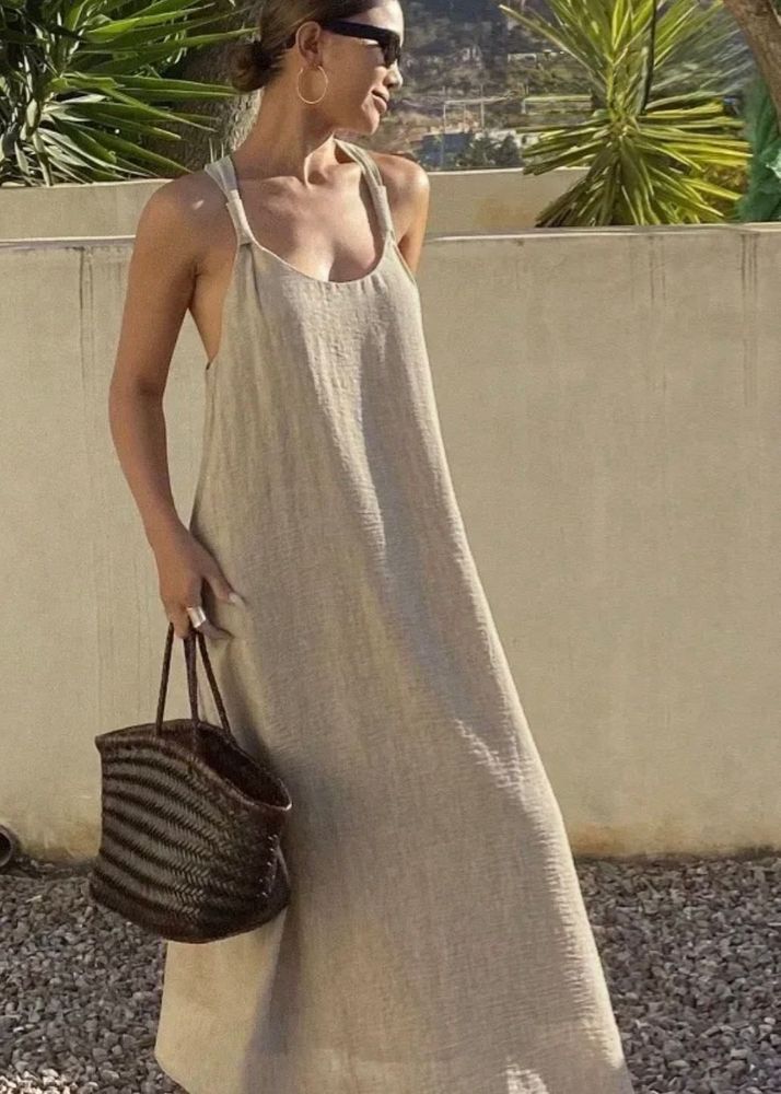 Flowy Linen Maxi Dress