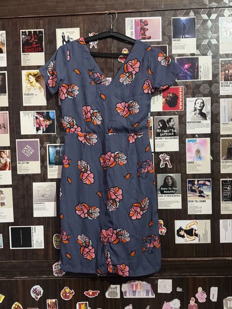 Floral Print V-Neck Dress