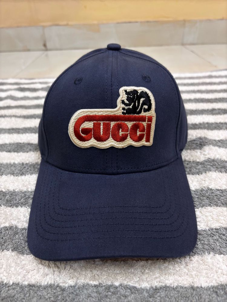 Gucci Unisex Logo Blue Baseball Cap