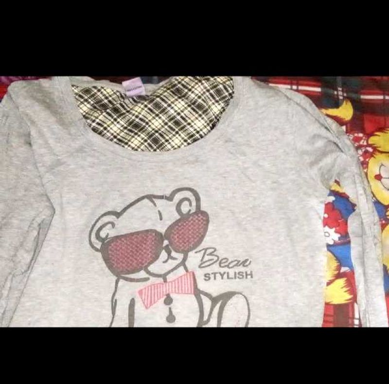 Cute Bear Graphic Long Sleeve T-Shirt