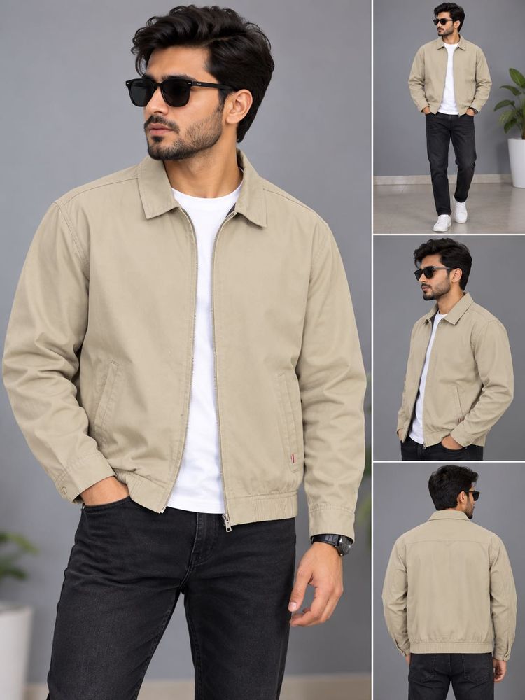 Classic Beige Bomber Jacket