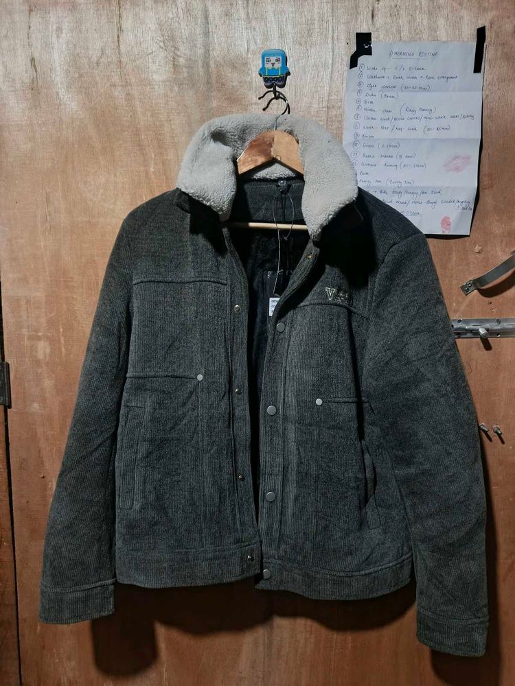 unisex Grey Corduroy Jacket