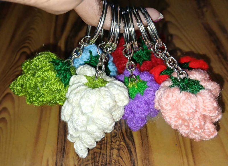 Handmade Crochet Flower Keychains