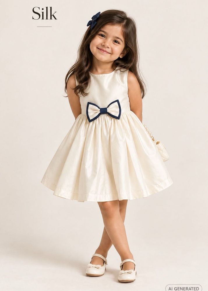 Elegant Silk Dress with Bow Detail