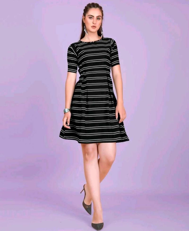 Black &amp; White Striped Dress