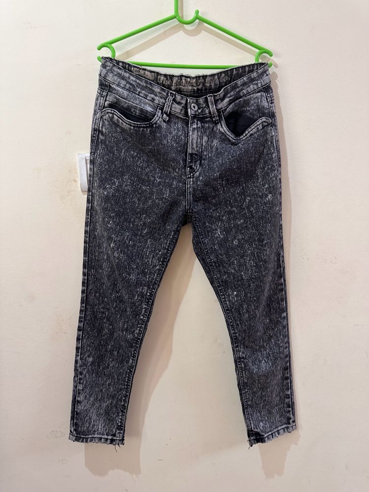 Acid Wash Charcoal Denim