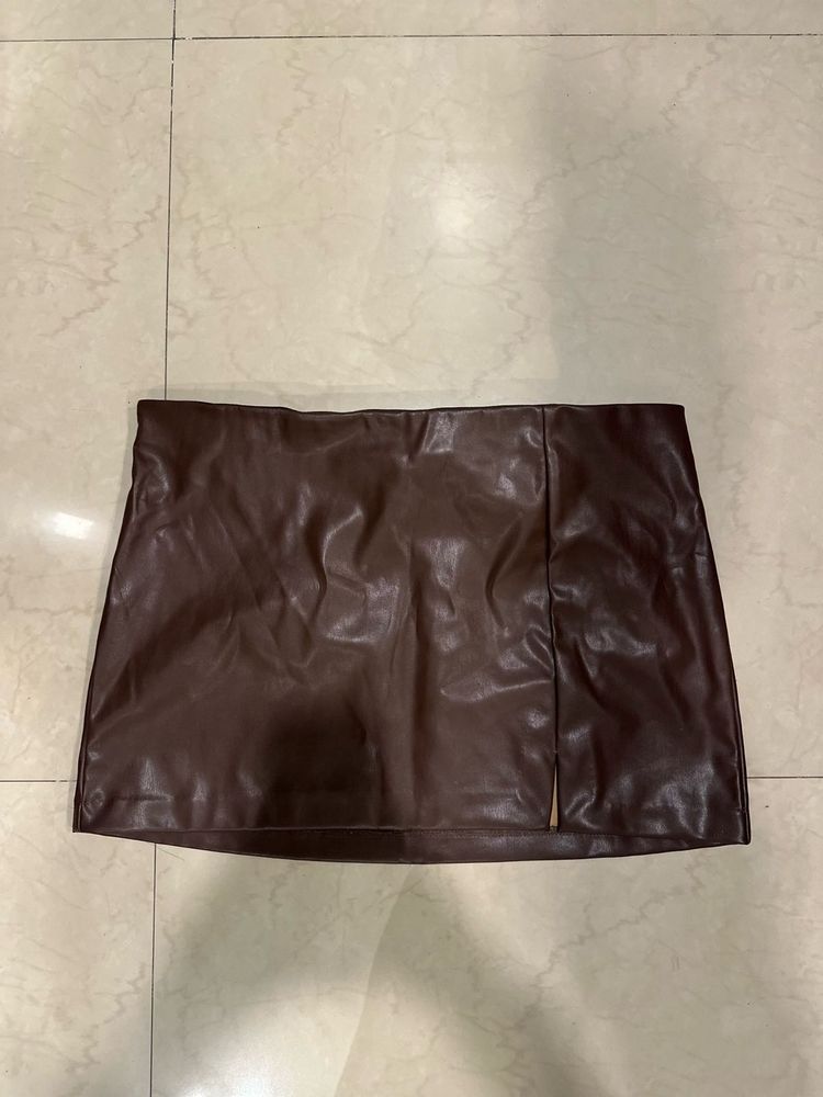 Faux Leather Mini Skirt