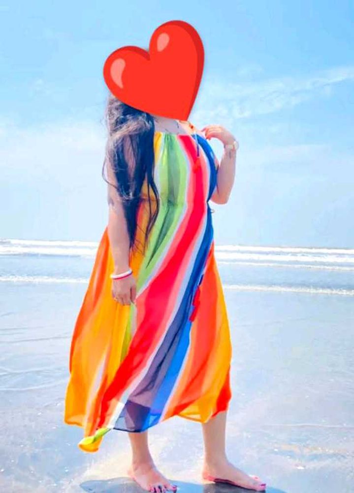 Rainbow Striped Midi