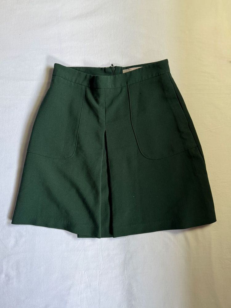 Chic Dark Green A-Line Skirt