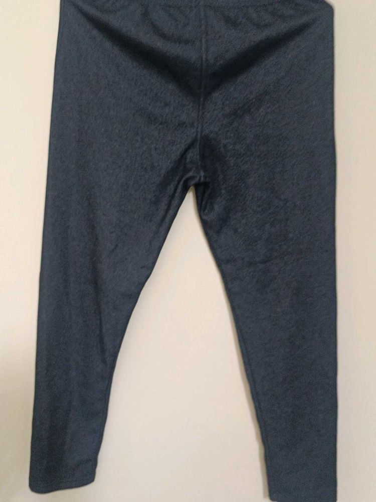 Dark Wash Black Denim Style Leggings for winter