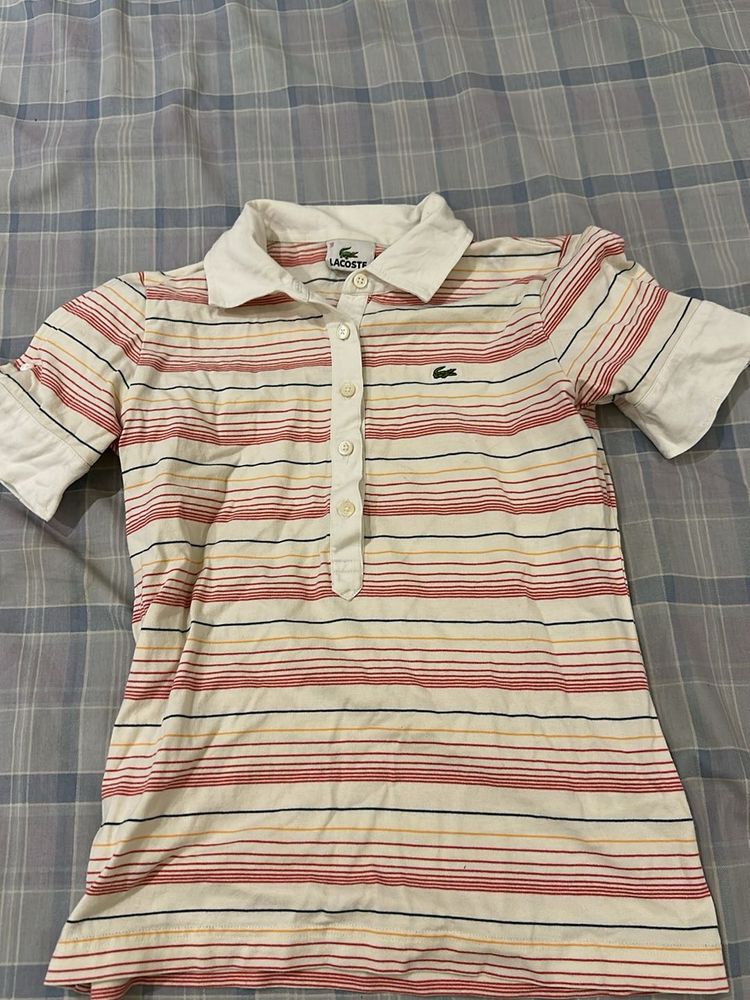 Striped Lacoste Polo Shirt