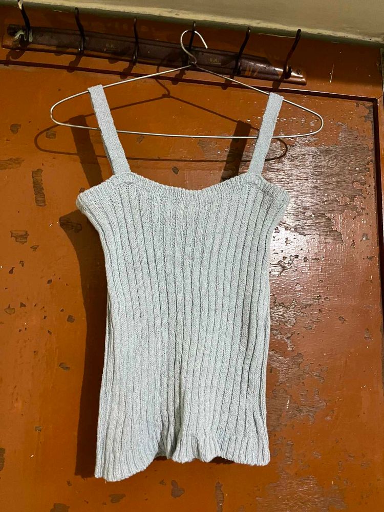 Ribbed Knit Spaghetti Strap Top