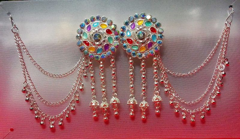 Exquisite Dangle Earrings with Multi-Color Stones