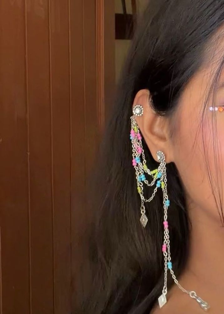 Boho Chain Earring with Beads