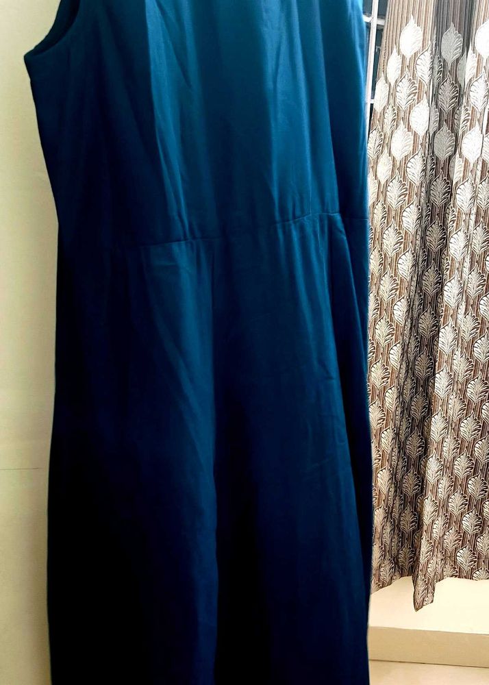 Navy Blue Sleeveless Maxi Dress